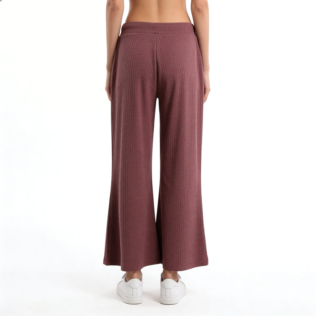 Solid Mid Rise Lounge Palazzos