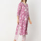 Floral Print V-Neck Straight Kurta and Pant with Dupatta Set
