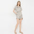 Regular Fit Printed Shirt with Shorts Sleepwear Set
