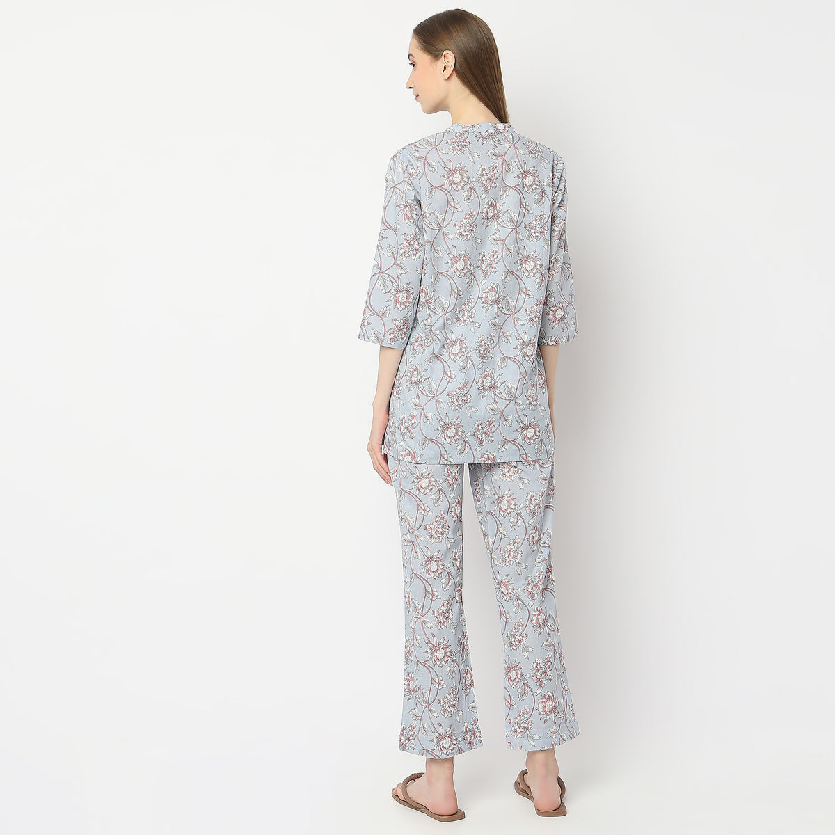 Regular Fit Printed Top with Pyjama Set