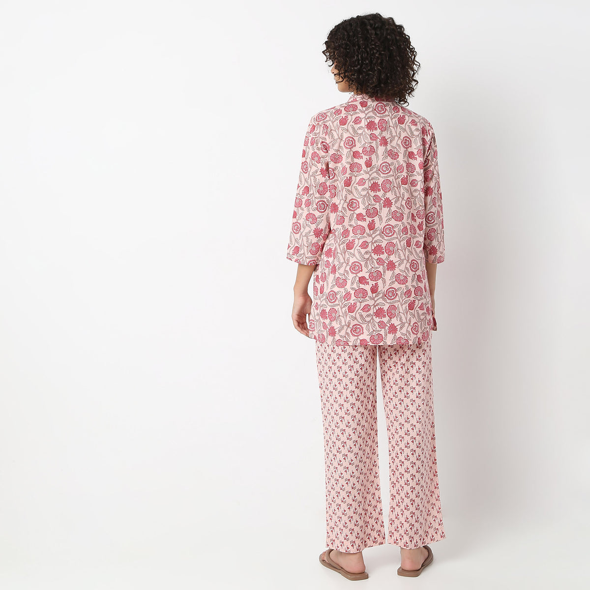 Regular Fit Printed Top with Pyjama Set