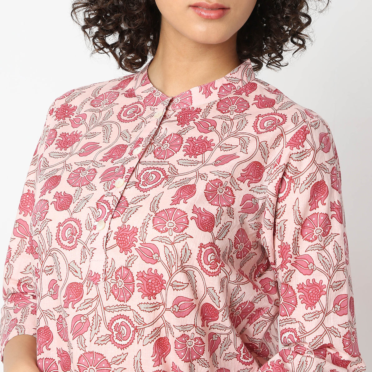 Regular Fit Printed Top with Pyjama Set