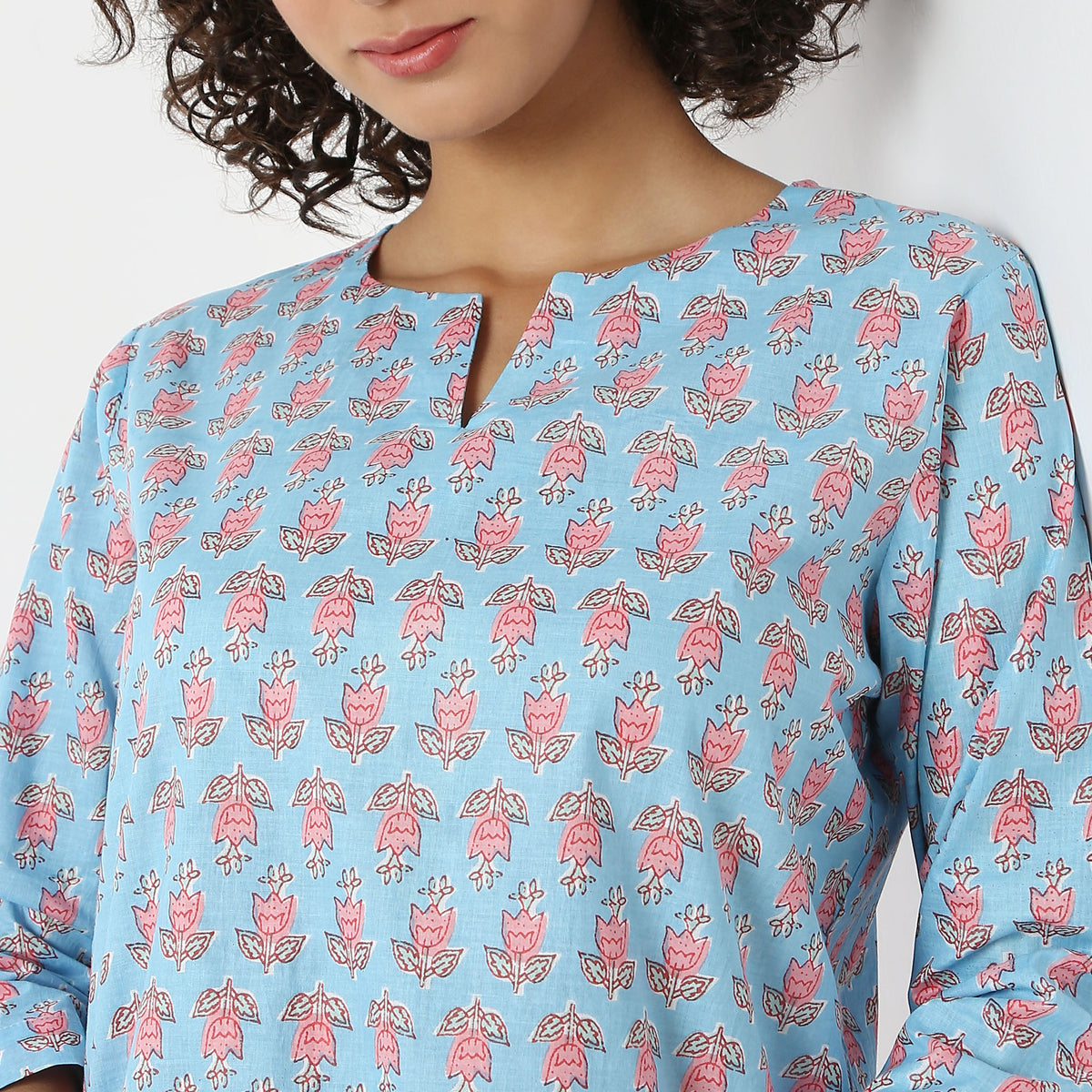 Regular Fit Printed Top with Pyjama Set