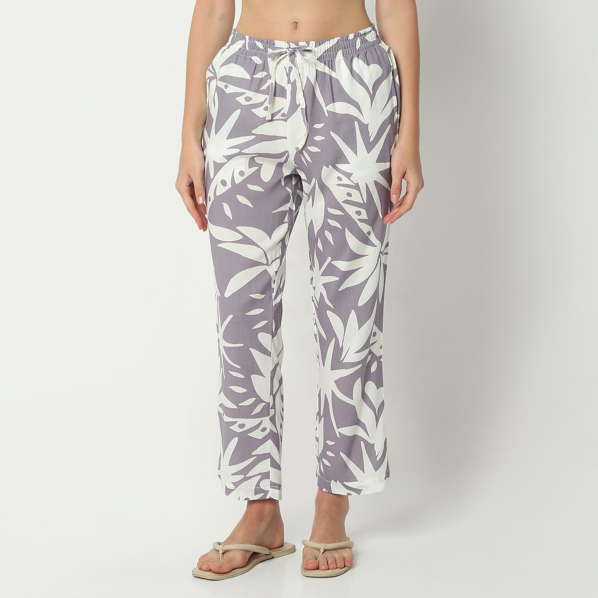 Regular Fit Printed Lapel Collar Full Length Shirt with Pyjama Set