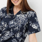Regular Fit Printed Lapel Collar Shirt with Pyjama Set