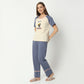 Regular Fit Animal Print Round Neck Regular Length T-Shirt with Pyjama Set