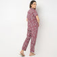 Regular Fit Printed Shirt with Pyjama Set