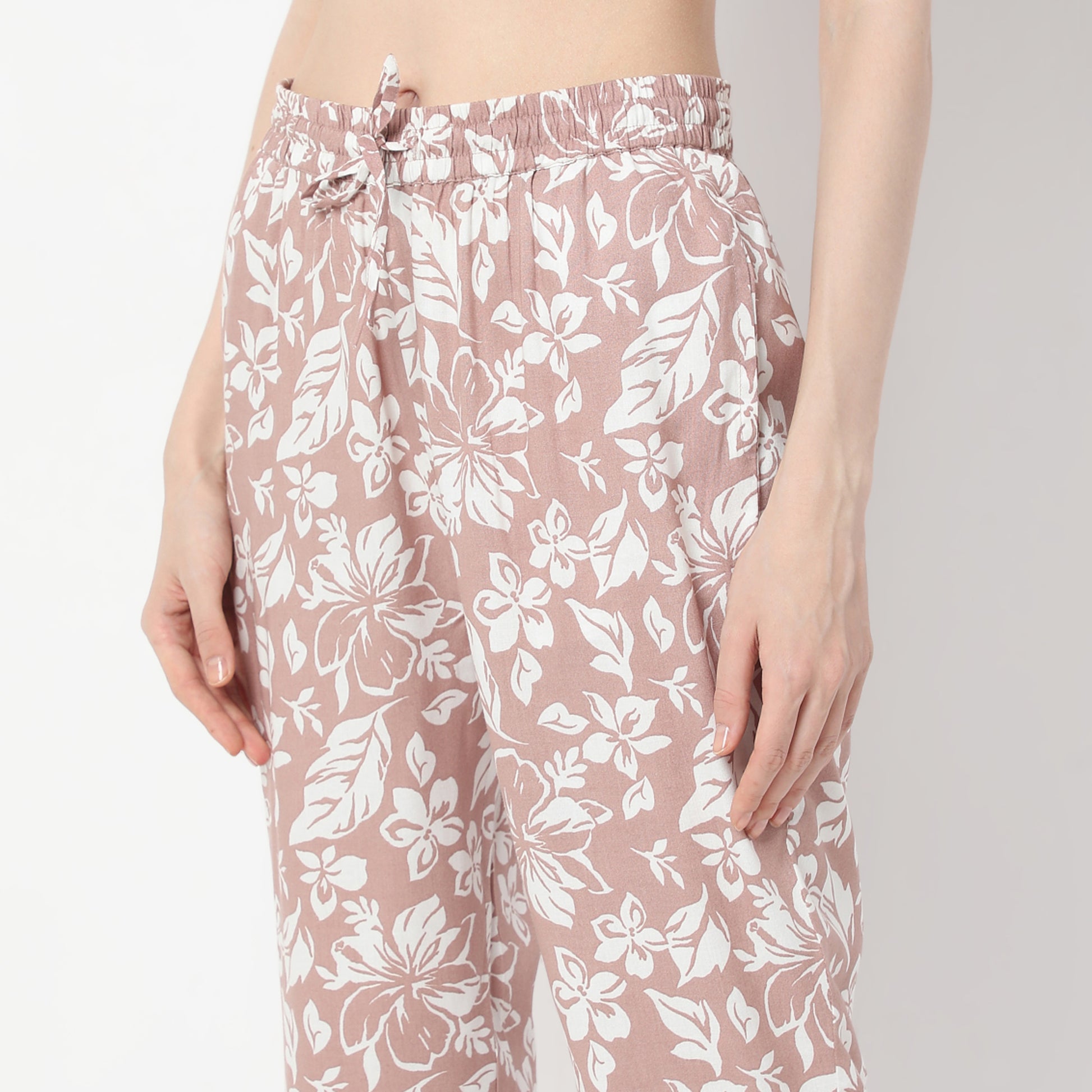 Floral Print Lapel Collar Short Sleeve Shirt with Pyjama Sleepwear Shirt