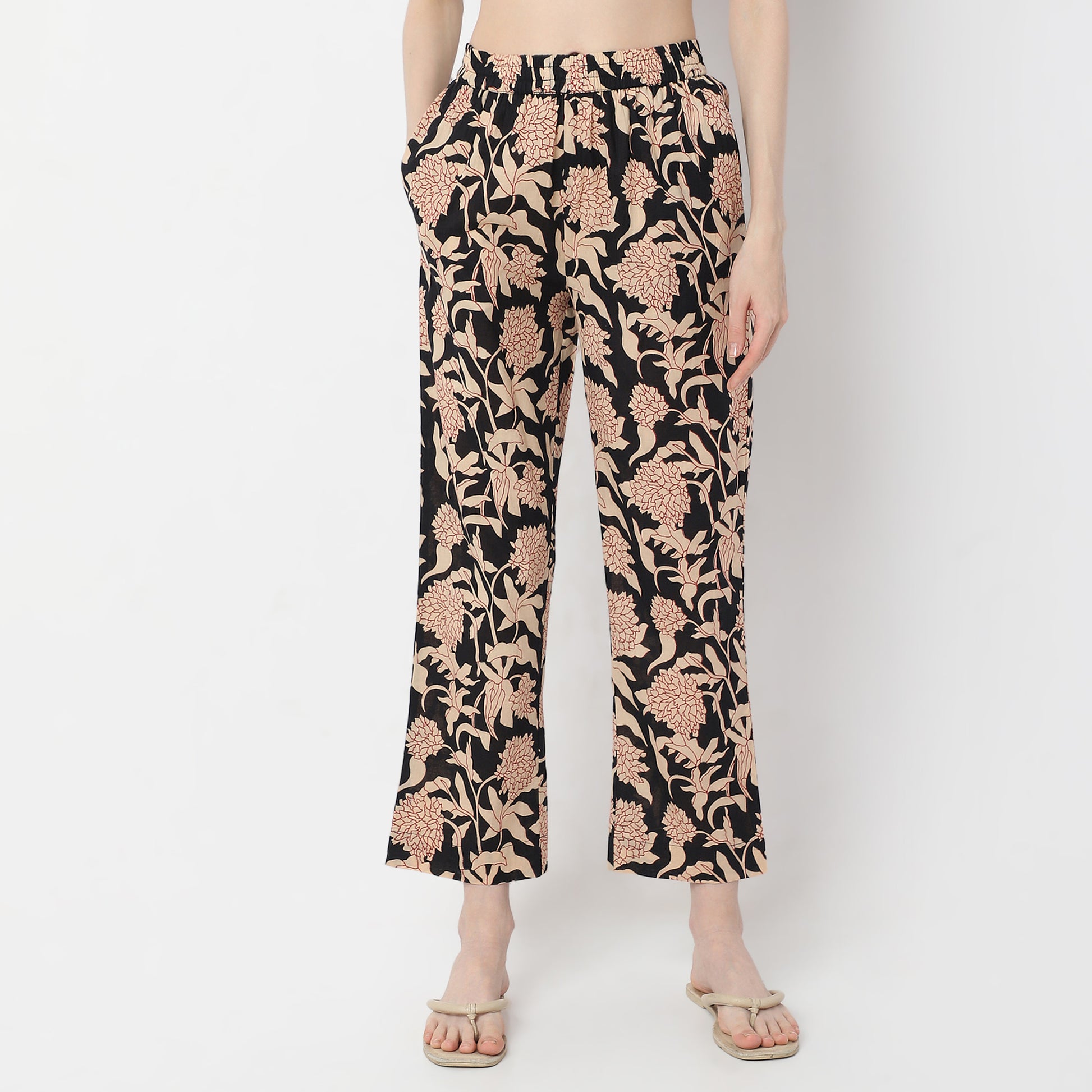 Floral Print Kurta with Pyjama Sleepwear Set