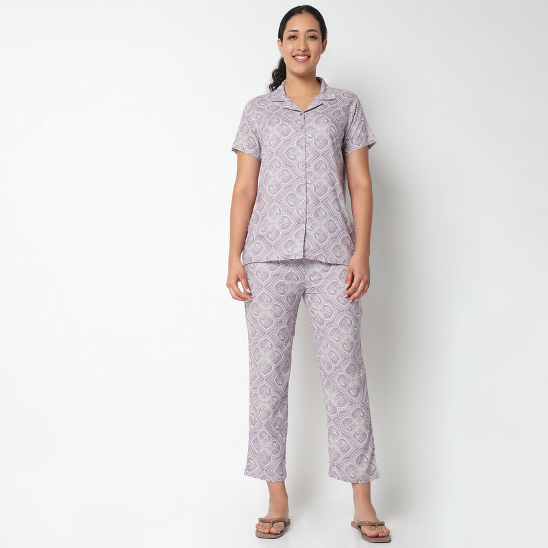 Printed Tunic and Pant Cord Set