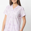 Regular Fit Printed Lapel Collar Regular Length Shirt with Pyjama Set