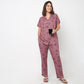Printed Shirt with Pyjama Sleepwear Set