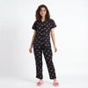 Printed Camp Collar Shirt with Pyjama Set