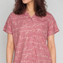Printed Shirt with Pyjama Sleepwear Set