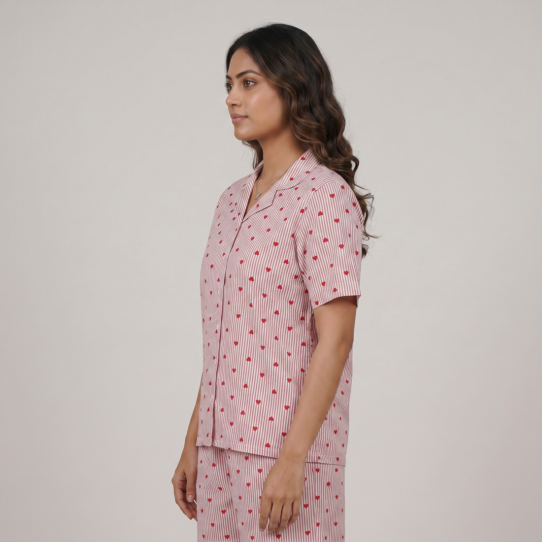Printed Shirt with Shorts Sleepwear Set