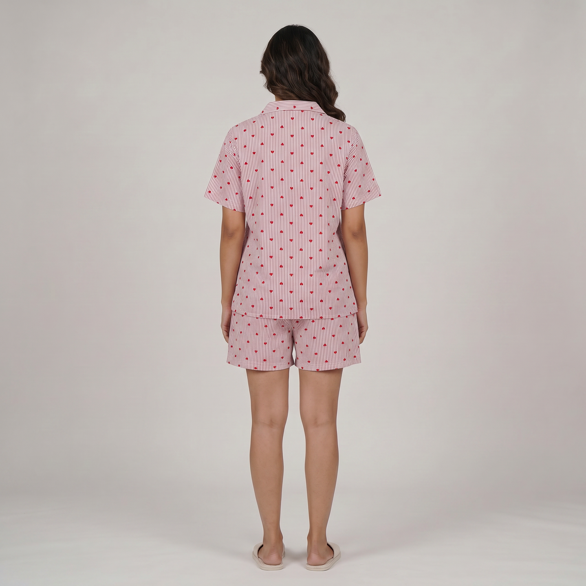 Printed Shirt with Shorts Sleepwear Set