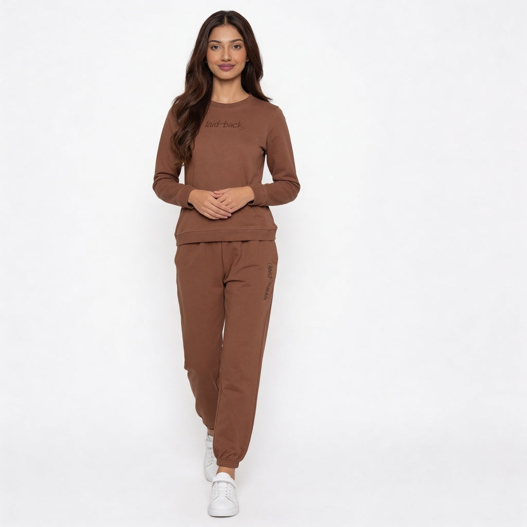 Cotton Printed Top with Joggers Sleepwear Set