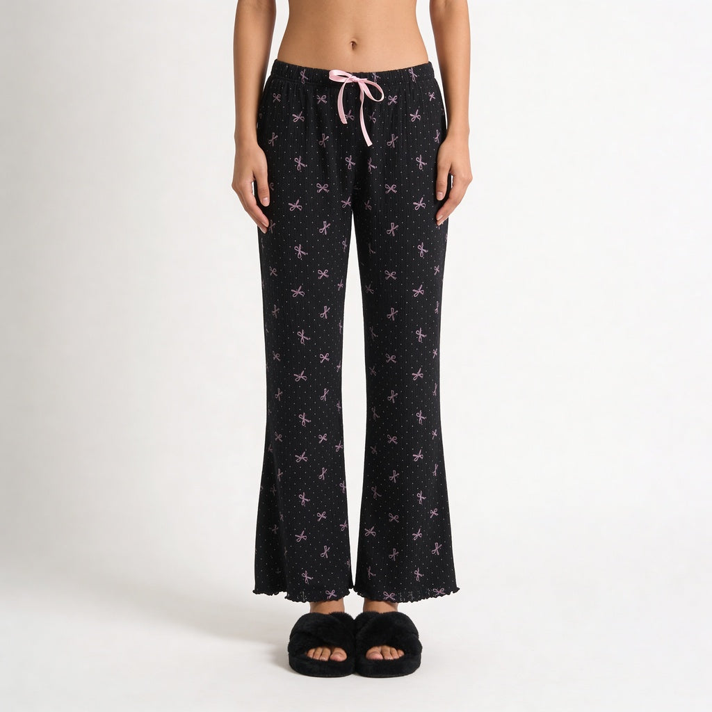 Cotton Printed Top with Pyjama Sleepwear Set