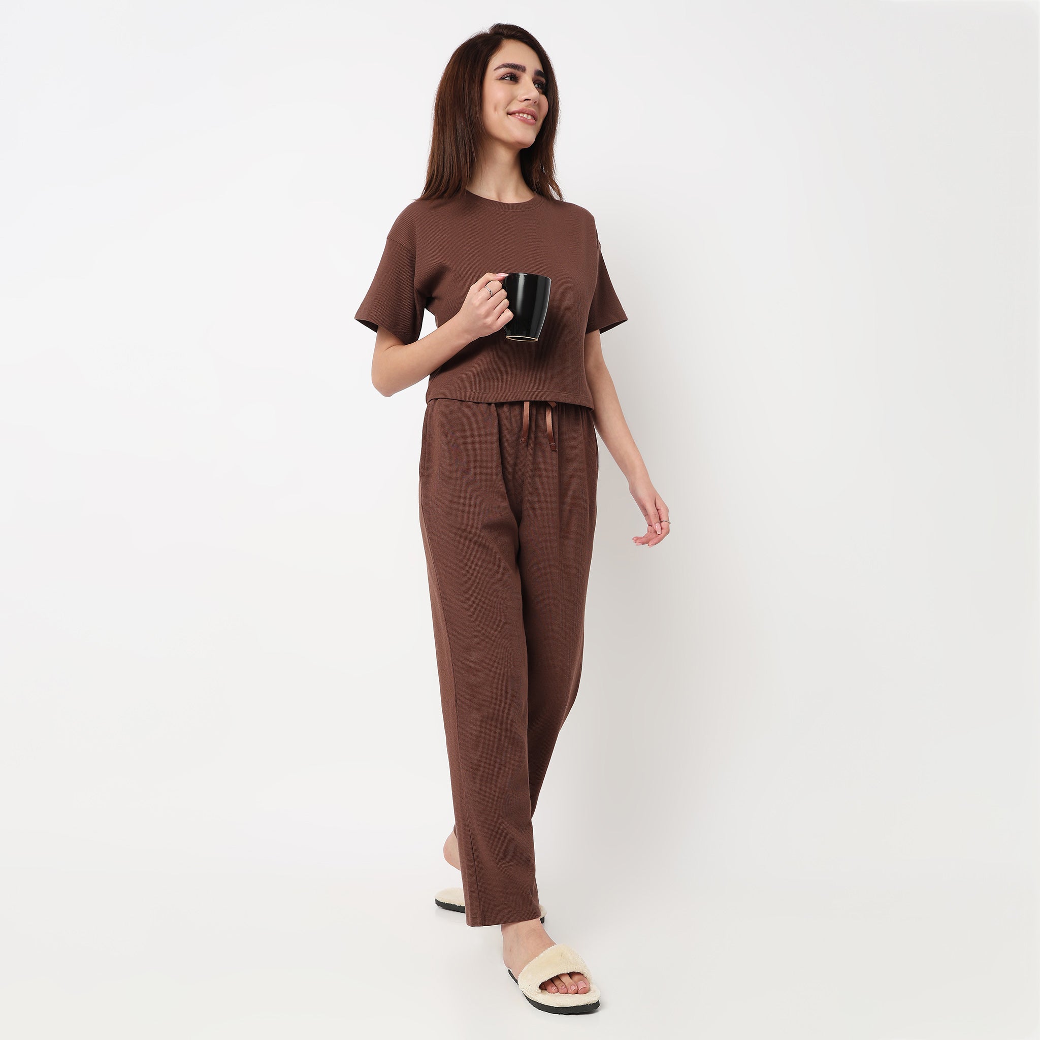 Solid T-Shirt with Pyjama Sleepwear Sets