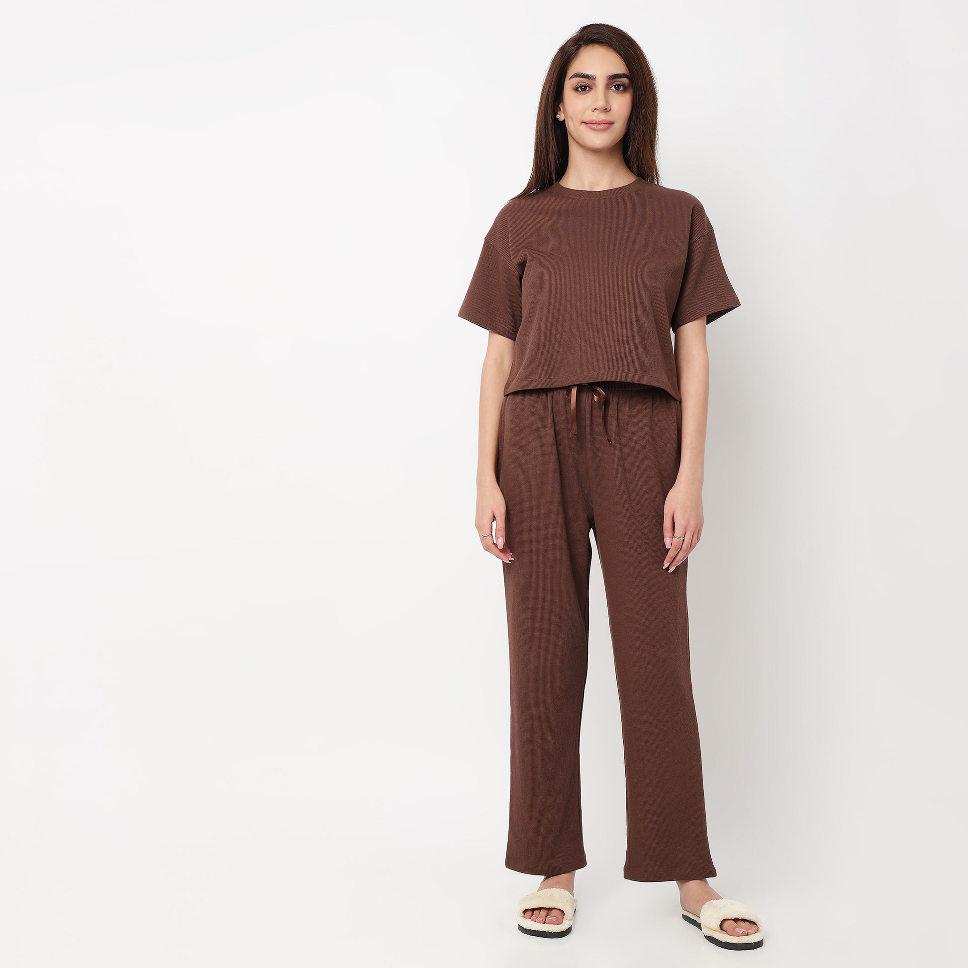 Solid T-Shirt with Pyjama Sleepwear Sets