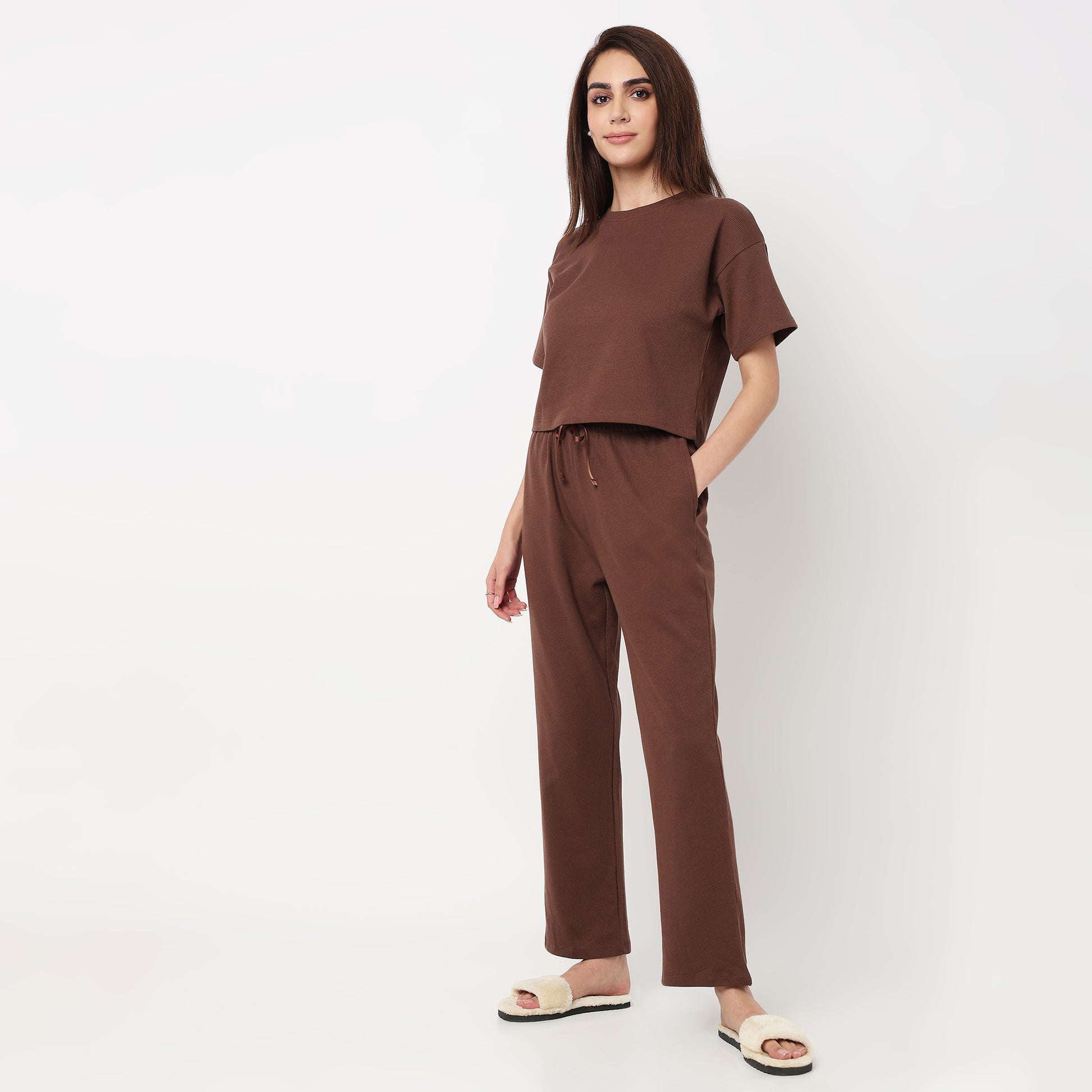 Solid T-Shirt with Pyjama Sleepwear Sets