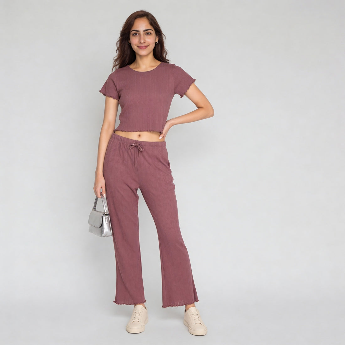 Cotton Printed Short Sleeve Top with Pyjama Sleepwear Set