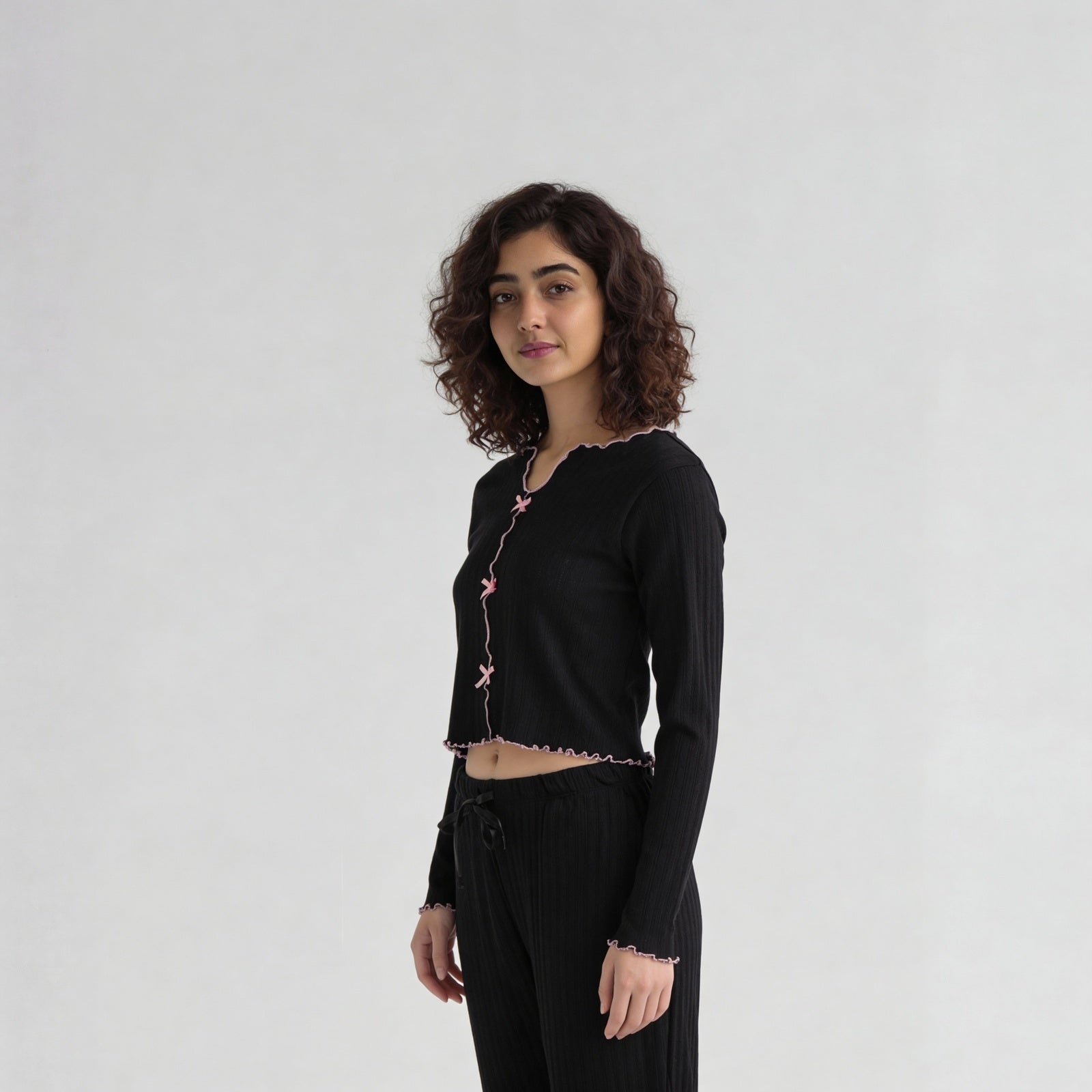 Cotton Printed Full Sleeve Top with Pyjama Sleepwear Set