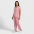 Cotton Printed Shirt with Pyjama Sleepwear Set
