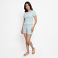 Printed Top with Shorts Sleepwear Set