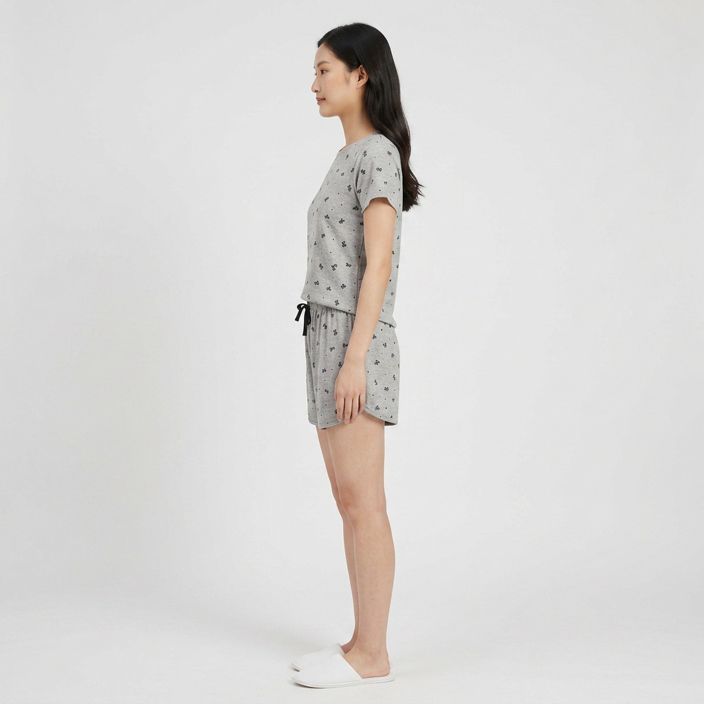 Cotton Printed T-Shirt with Shorts Sleepwear Set