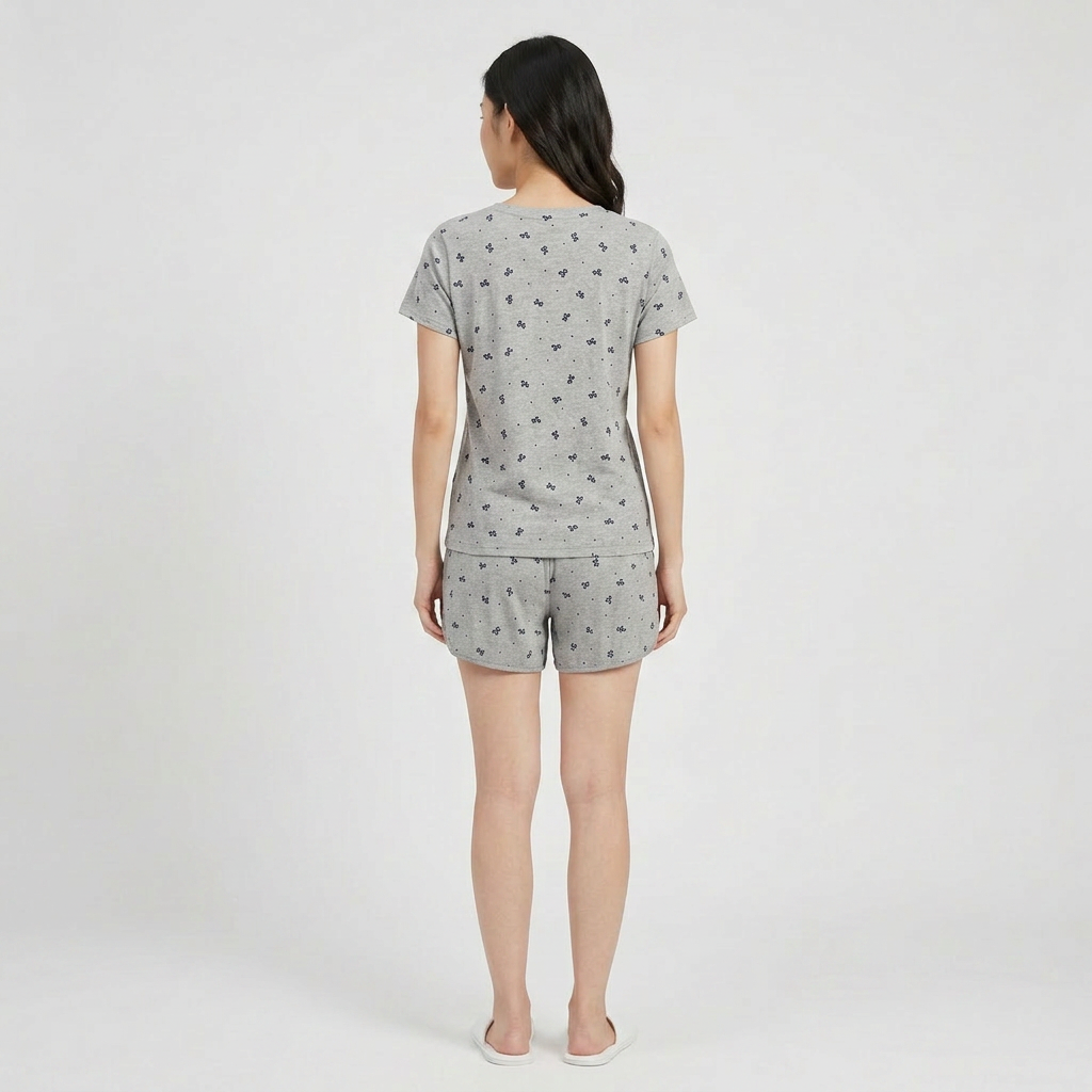 Cotton Printed T-Shirt with Shorts Sleepwear Set