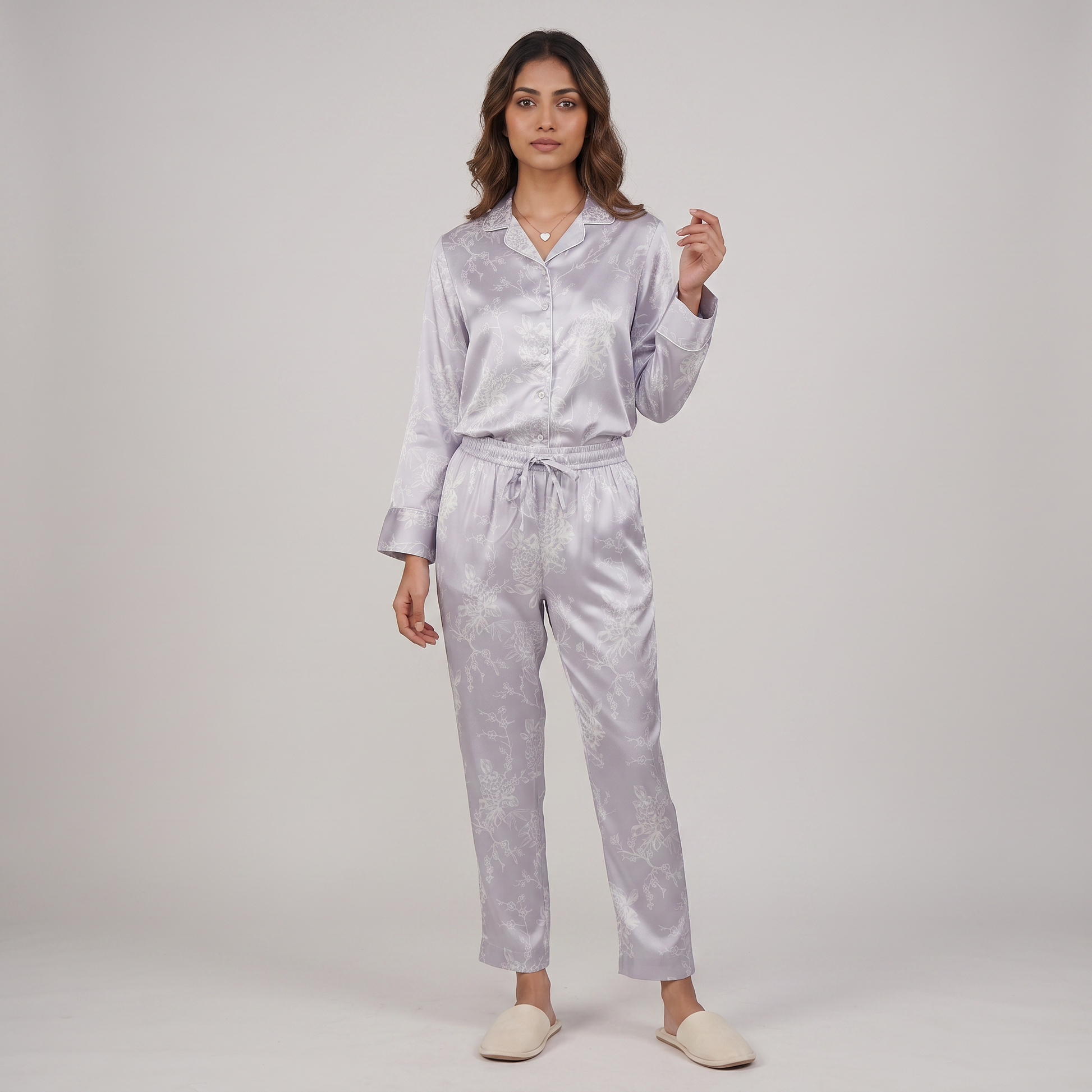 Digital Printed Shirt with Pyjama Sleepwear Set
