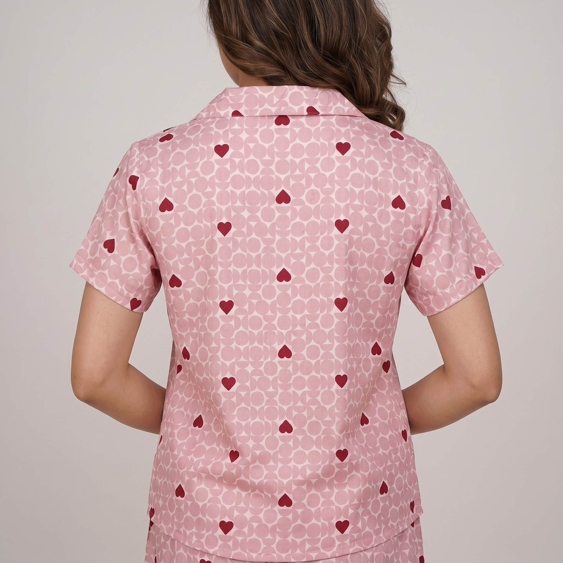 Cotton Printed Shirt with Short Sleepwear set