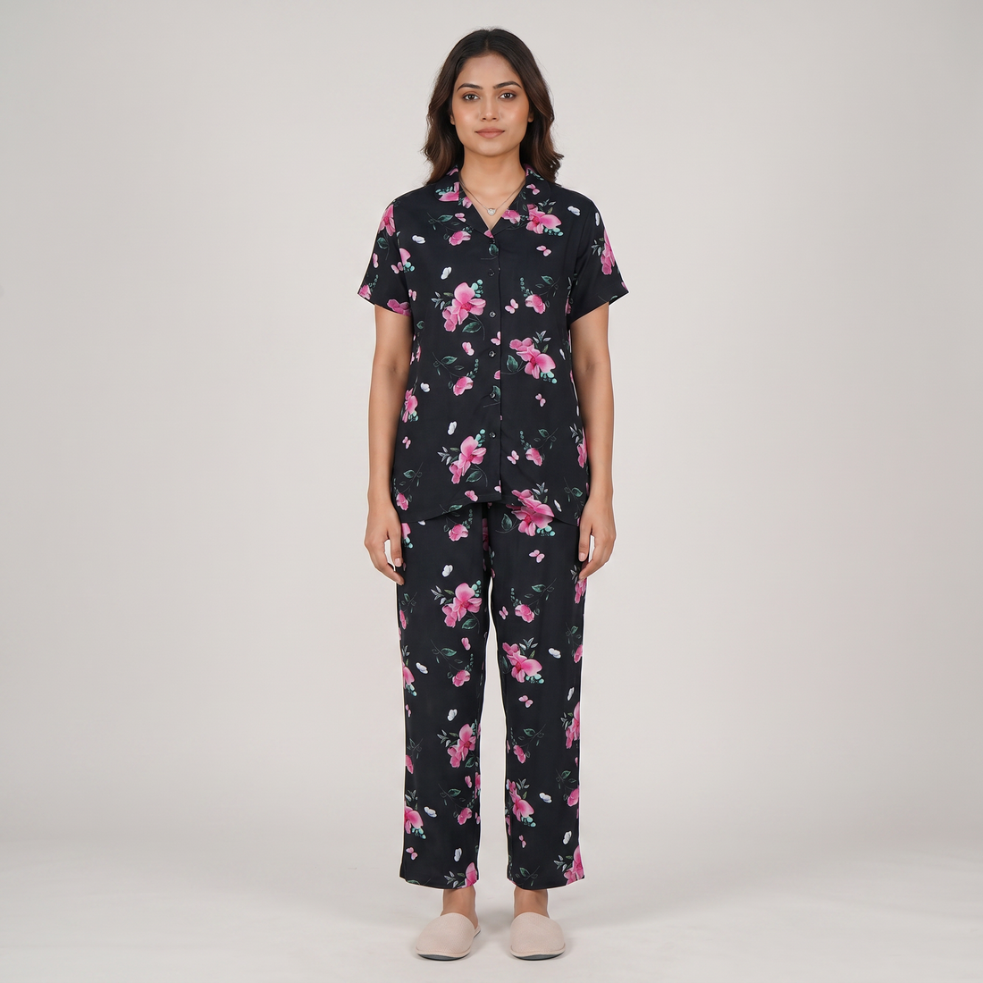 Printed Shirt with Pyjama Sleepwear Set
