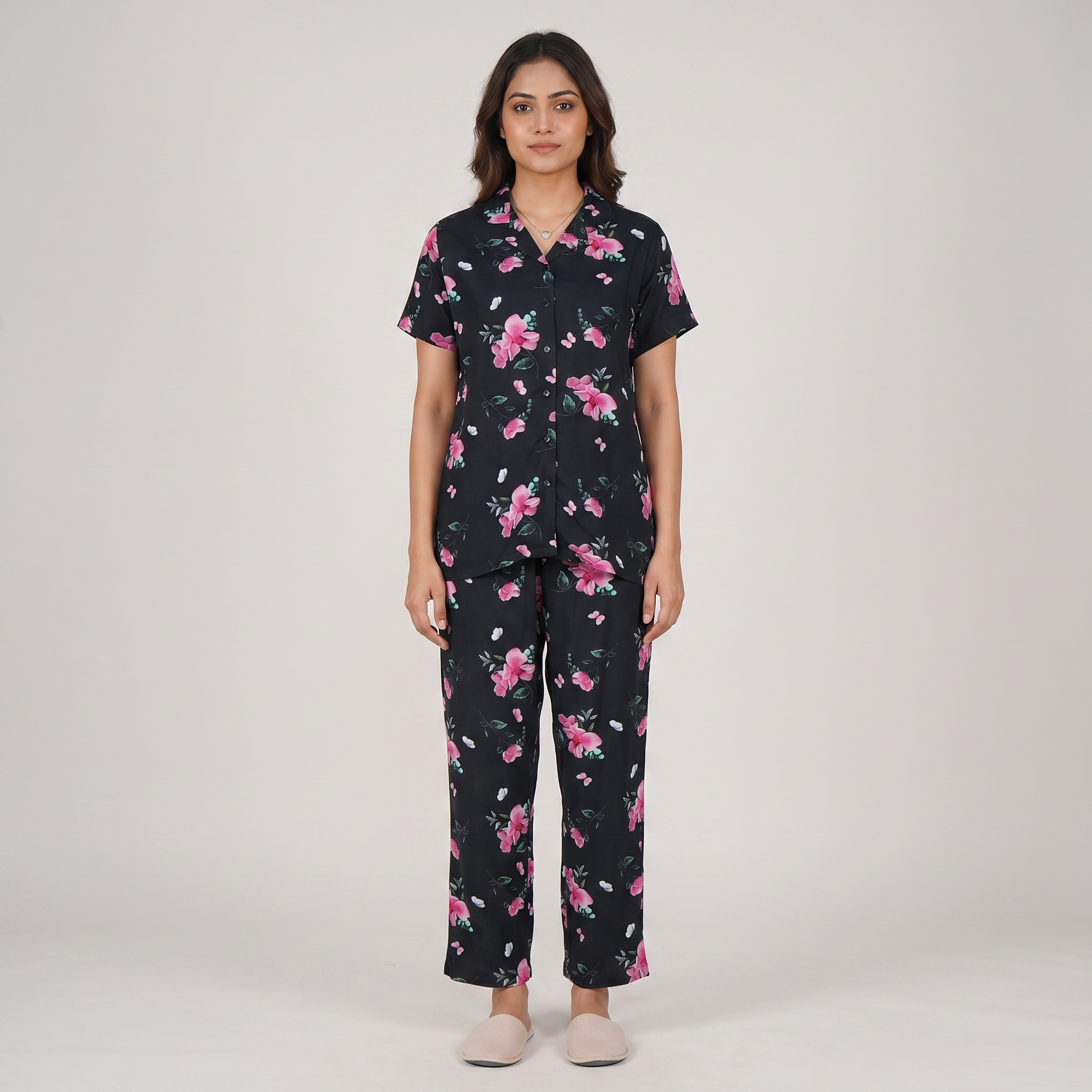 Printed Shirt with Pyjama Sleepwear Set