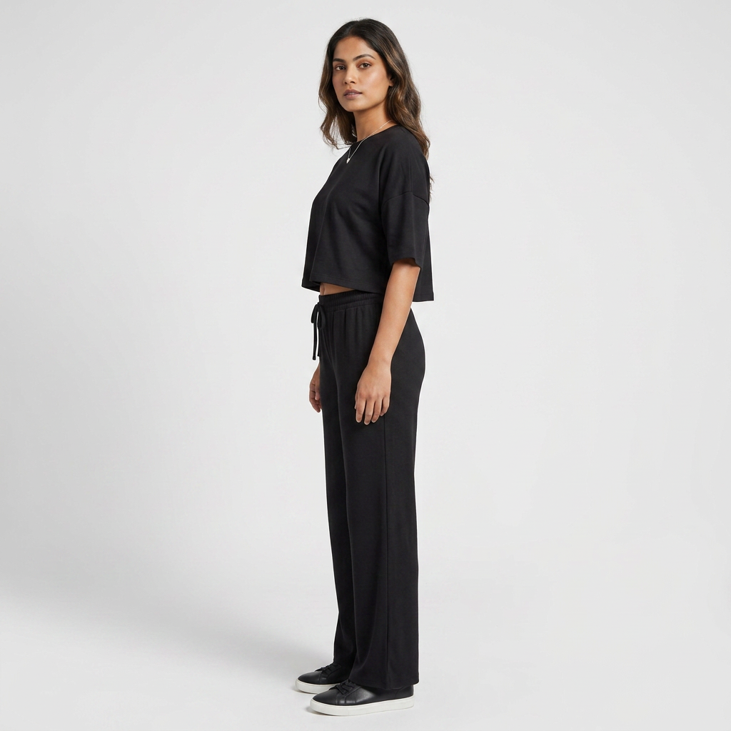 Solid T-Shirt with Pyjama Sleepwear Set
