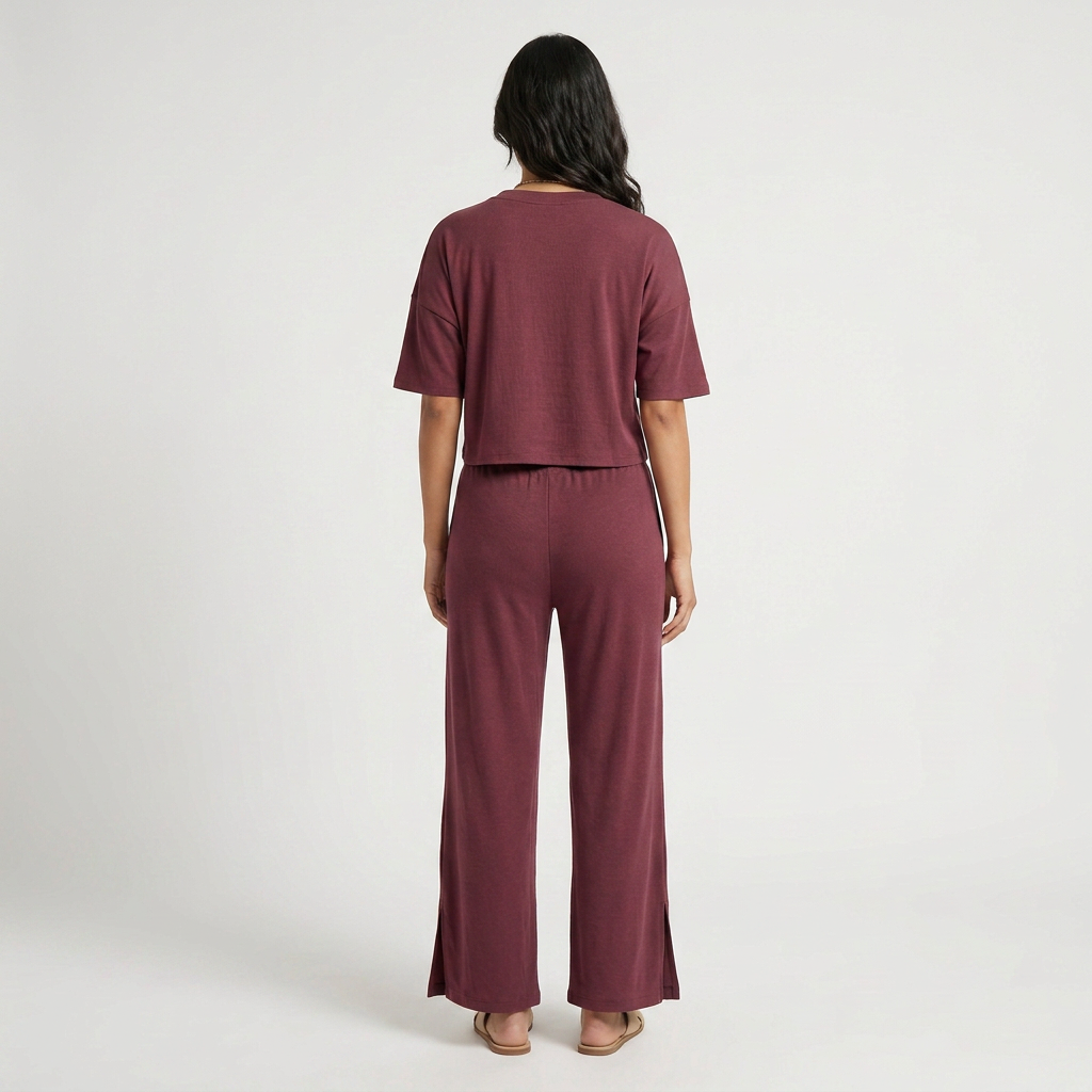 Regular Fit Solid T-Shirt with Pyjama Sleepwear Set