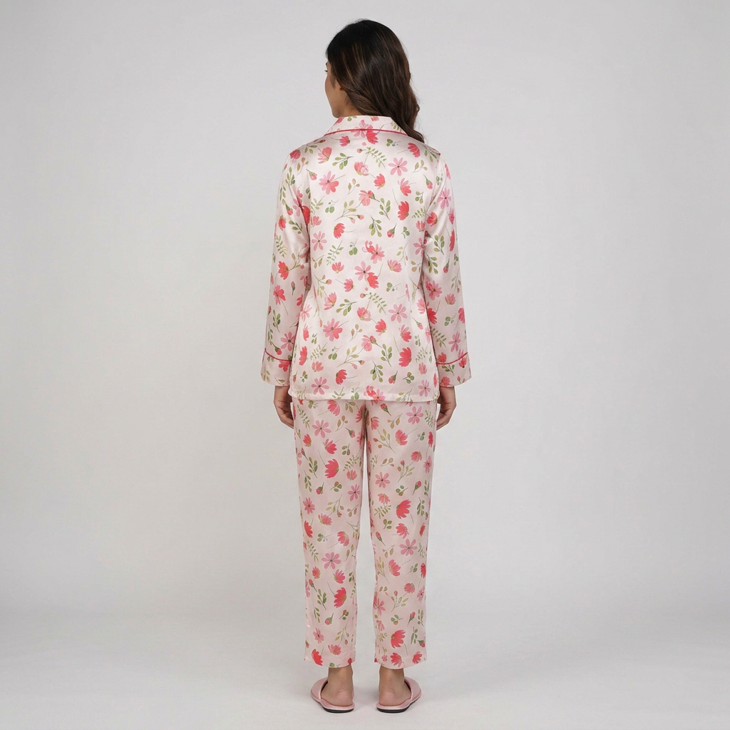 Digital Print Shirt with Pyjama Sleepwear Set