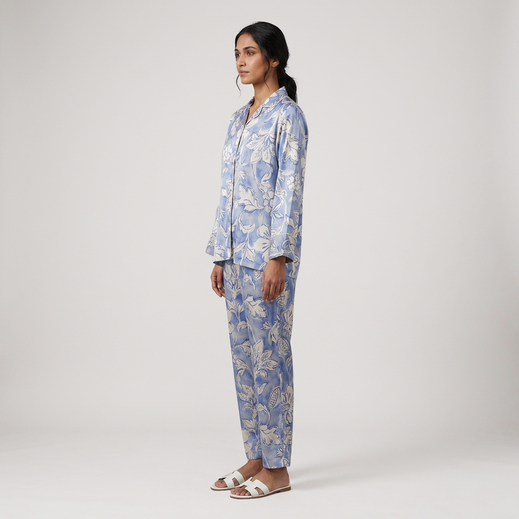 Printed Shirt with Pyjama Sleepwear Set