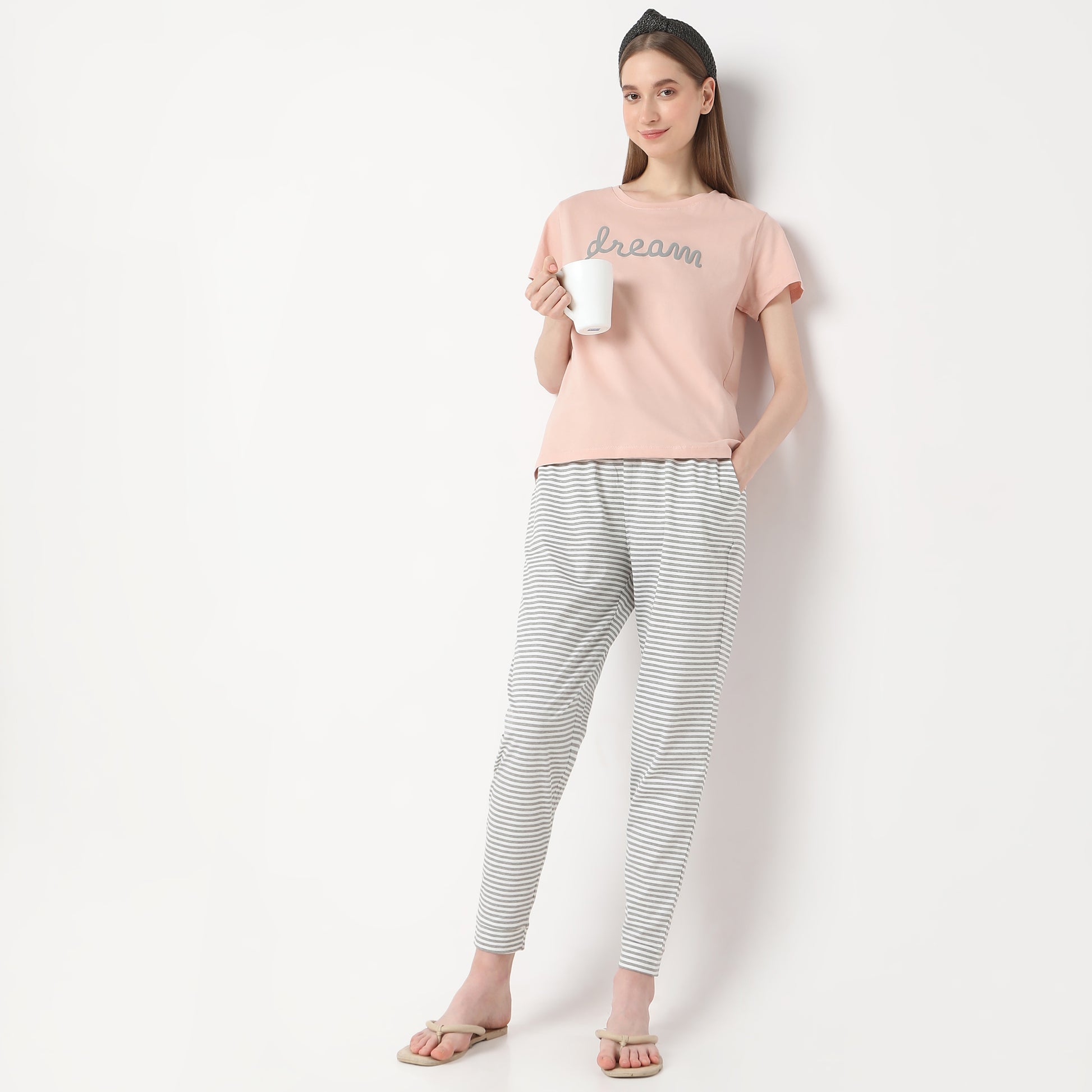 Regular Fit Solid Crew Neck Lounge T-Shirt