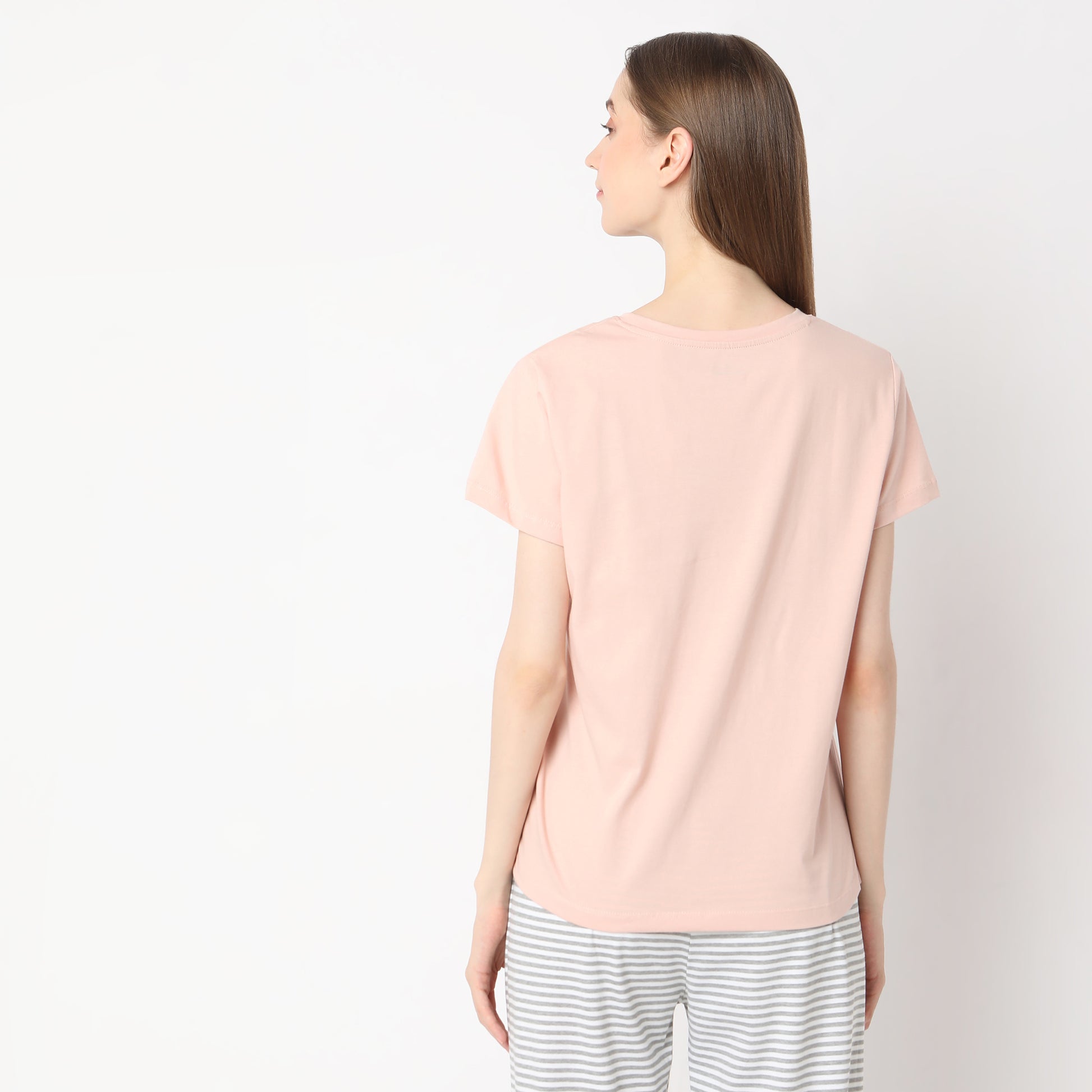 Regular Fit Solid Crew Neck Lounge T-Shirt