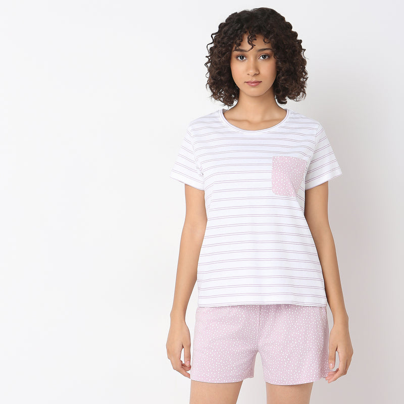 Regular Fit Striped Lounge T-Shirt