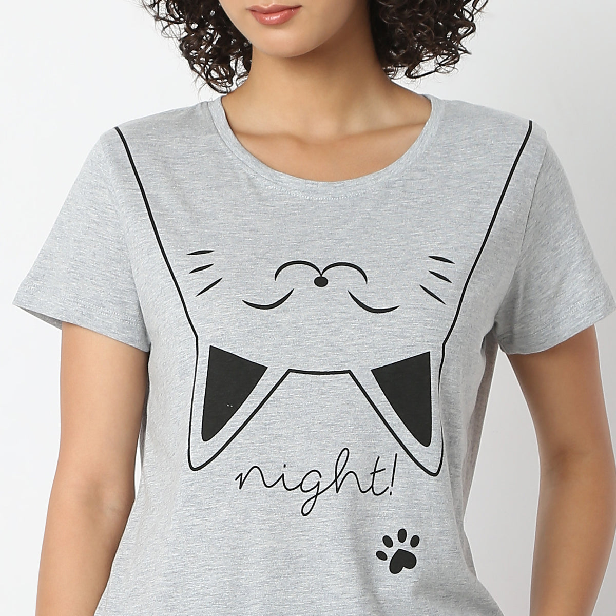 Cat Printed Lounge T-Shirt