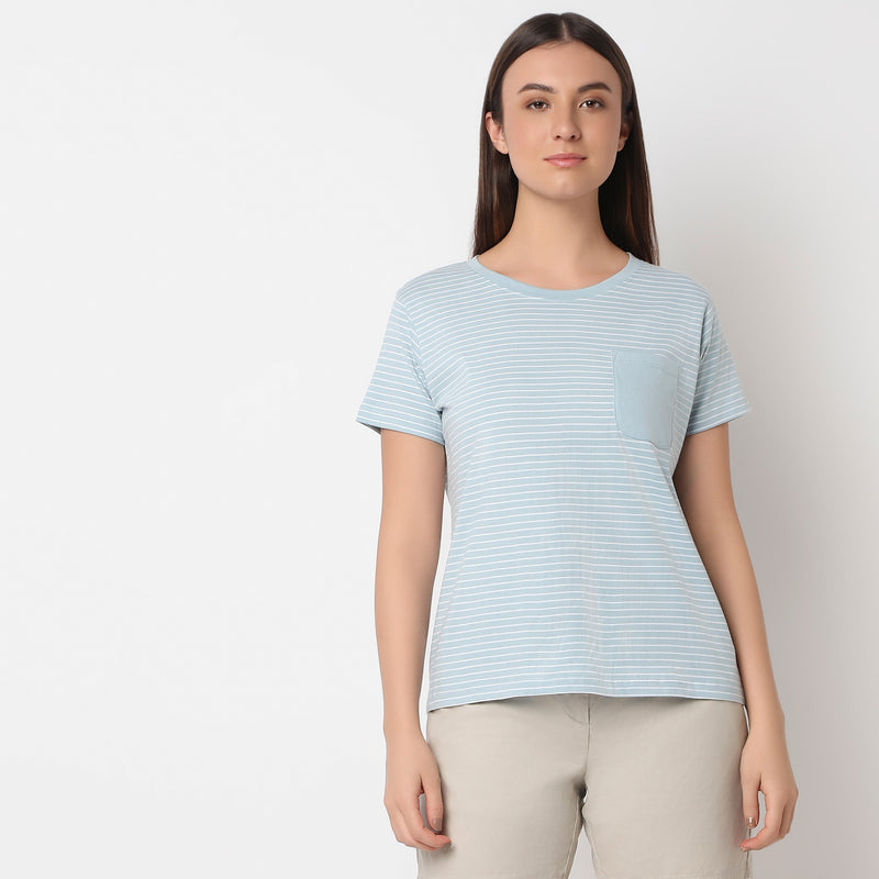 Regular Fit Striped Top