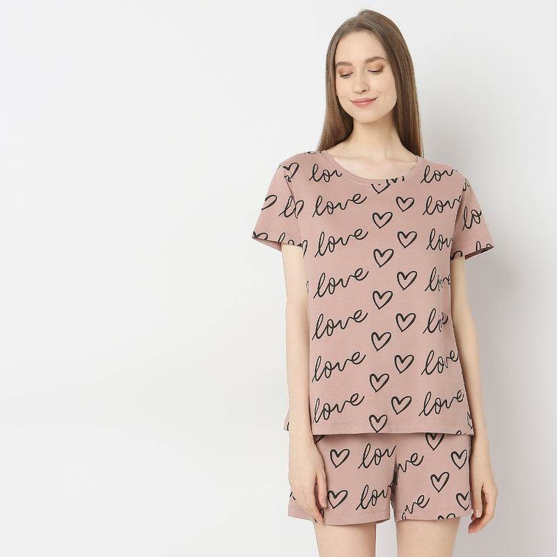 Regular Fit Printed Lounge T-Shirt