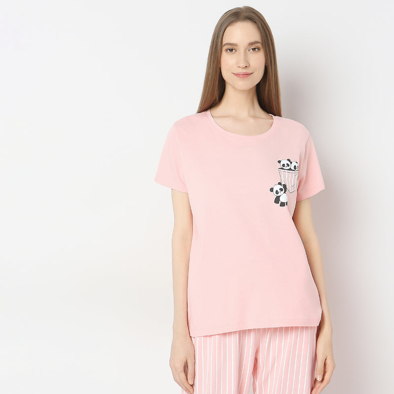 Regular Fit Printed Lounge T-Shirt