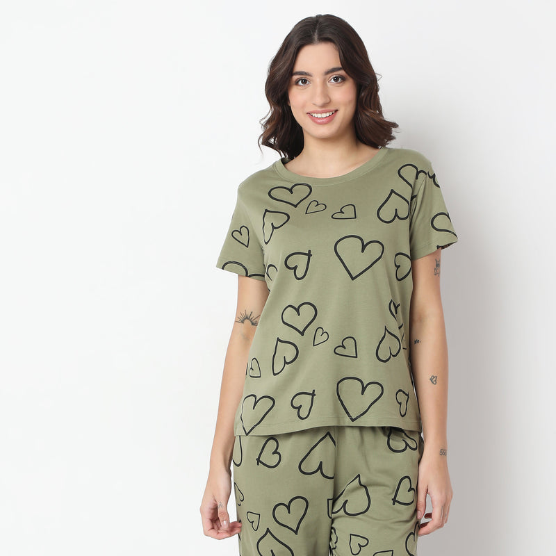 Regular Fit Printed Lounge T-Shirt