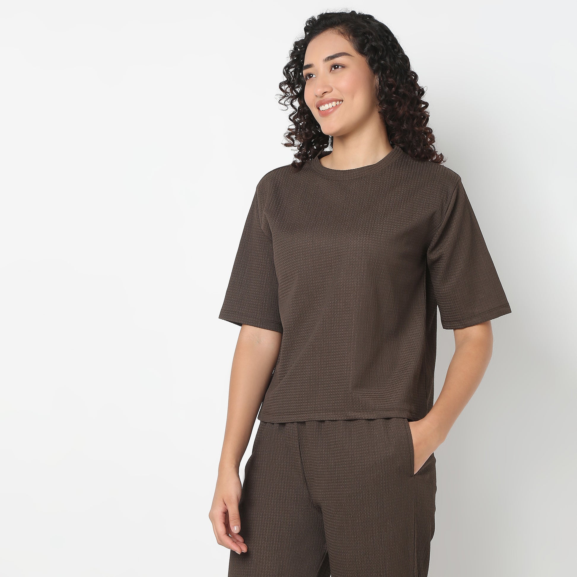 Solid Fashion Loungewear Top