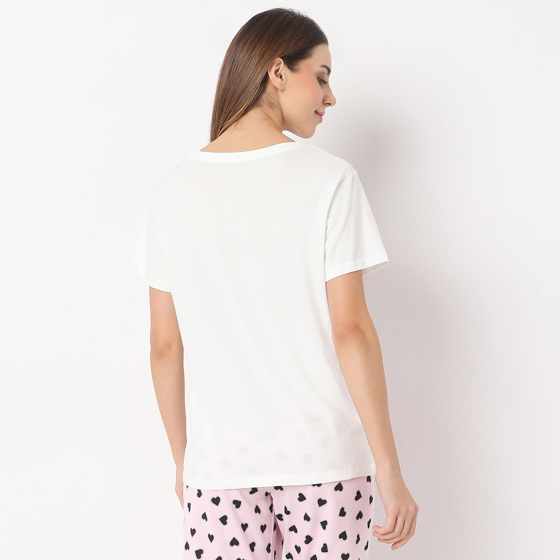 Printed Straight Kitten Short Sleeve T-Shirt