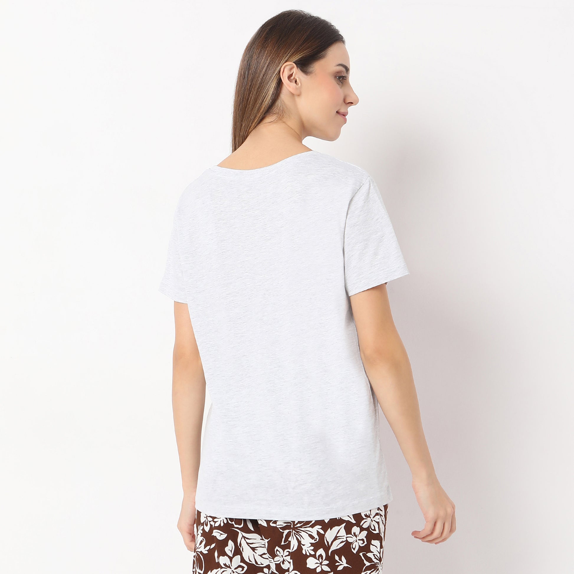 Printed Straight Short Sleeve Chest Printed T-Shirt